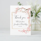 Cherry Blossom Wedding Bedankkaart (Staand voorkant)