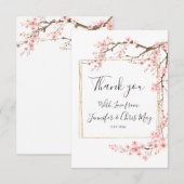Cherry Blossom Wedding Bedankkaart (Voorkant / Achterkant)