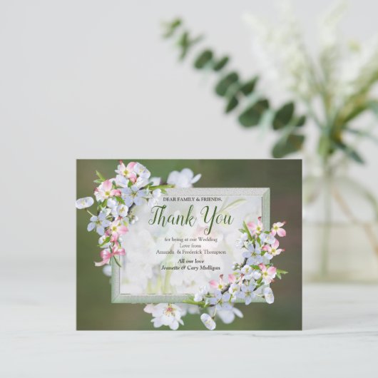 Cherry Blossom Wedding Briefkaart (Staand voorkant)