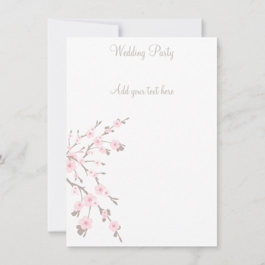 Cherry Blossom Wedding Church Programma's Kaart (Achterkant)