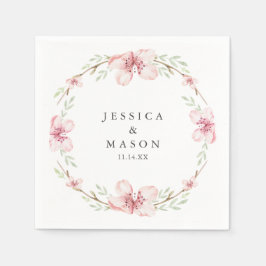 Cherry Blossom Wedding Cocktail Napkins Servet