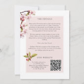 Cherry Blossom Wedding Details en Website Kaart (Achterkant)
