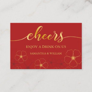 Cherry Blossom Wedding Drink Ticket  Aangepaste kl