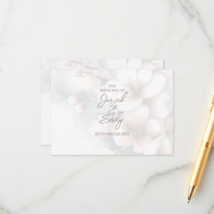 Cherry Blossom Wedding Enclosure Kaart met QR-code
