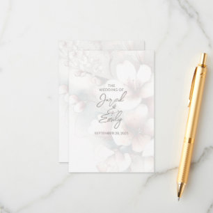 Cherry Blossom Wedding Enclosure Kaart met QR-code