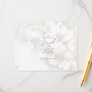 Cherry Blossom Wedding Enclosure Kaart met QR-code