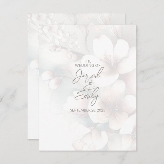 Cherry Blossom Wedding Enclosure Kaart met QR-code (Voorkant / Achterkant)