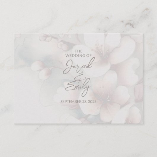 Cherry Blossom Wedding Enclosure Kaart met QR-code (Voorkant)