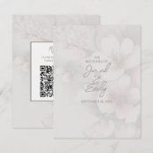 Cherry Blossom Wedding Enclosure Kaart met QR-code (Voorkant / Achterkant)