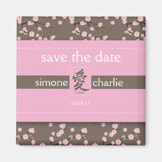 Cherry Blossom Wedding Favor Magnet