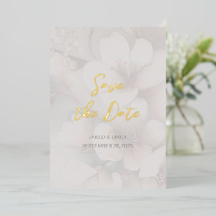 Cherry Blossom Wedding Folie Save the Date Uitnodiging