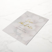 Cherry Blossom Wedding Folie Save the Date Uitnodiging (Gedraaid)