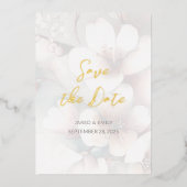 Cherry Blossom Wedding Folie Save the Date Uitnodiging (Voorkant)