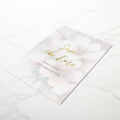 Cherry Blossom Wedding Folie Save the Date Uitnodiging (Gedraaid)