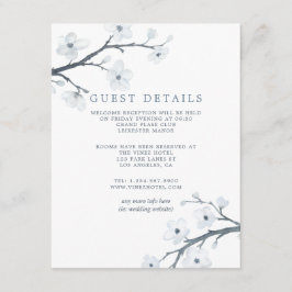 Cherry Blossom Wedding Guest Details Informatiekaartje