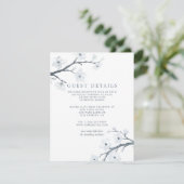Cherry Blossom Wedding Guest Details Informatiekaartje (Staand voorkant)