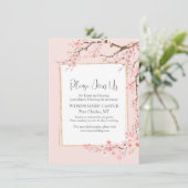 Cherry Blossom Wedding Informatiekaartje (Staand voorkant)