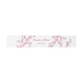 Cherry Blossom Wedding Invitation Belly Band Uitnodigingen Wikkel (Vlak)