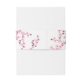 Cherry Blossom Wedding Invitation Belly Band Uitnodigingen Wikkel (Achterkant Voorbeeld)