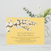 Cherry Blossom Wedding Invitation (citroen) Kaart (Staand voorkant)