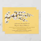 Cherry Blossom Wedding Invitation (citroen) Kaart (Voorkant / Achterkant)