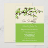Cherry Blossom Wedding Invitation (groene appel) Kaart (Voorkant / Achterkant)