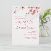 Cherry Blossom Wedding Invitation Kaart (Staand voorkant)