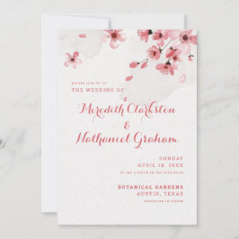 Cherry Blossom Wedding Invitation Kaart
