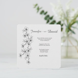 Cherry Blossom Wedding Invitation Kaart