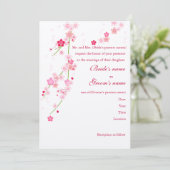 Cherry Blossom Wedding Invitation Kaart (Staand voorkant)