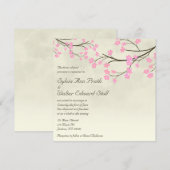 Cherry Blossom Wedding Invitation Kaart (Voorkant / Achterkant)