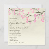Cherry Blossom Wedding Invitation Kaart (Voorkant)