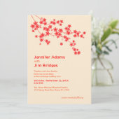 Cherry Blossom Wedding Invitation Kaart (Staand voorkant)
