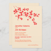 Cherry Blossom Wedding Invitation Kaart (Voorkant / Achterkant)