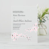 Cherry Blossom Wedding Invitation Kaart (Staand voorkant)