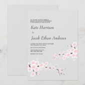 Cherry Blossom Wedding Invitation Kaart (Voorkant / Achterkant)