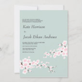 Cherry Blossom Wedding Invitation Kaart (Voorkant)