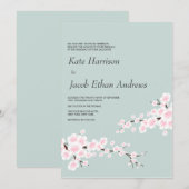 Cherry Blossom Wedding Invitation Kaart (Voorkant / Achterkant)