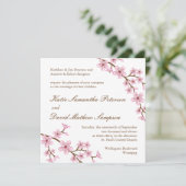 Cherry Blossom Wedding Invitation Kaart (Staand voorkant)