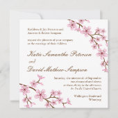 Cherry Blossom Wedding Invitation Kaart (Voorkant)