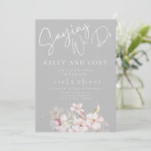 Cherry Blossom Wedding Invitation Kaart (Staand voorkant)