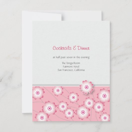 Cherry Blossom Wedding Invitation Kaart (Achterkant)