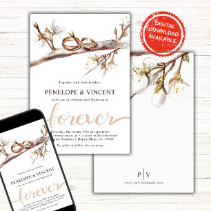 Cherry Blossom Wedding Invitation Kaart