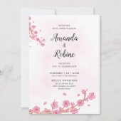 Cherry Blossom Wedding Invitation Kaart (Voorkant)