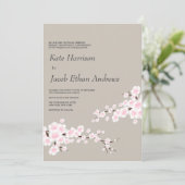 Cherry Blossom Wedding Invitation Kaart (Staand voorkant)