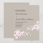 Cherry Blossom Wedding Invitation Kaart (Voorkant / Achterkant)