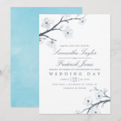 Cherry Blossom Wedding Invitation Kaart (Voorkant / Achterkant)