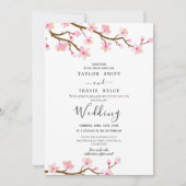 Cherry Blossom Wedding Invitation Kaart (Voorkant)