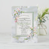 Cherry Blossom Wedding Invitation Kaart (Staand voorkant)