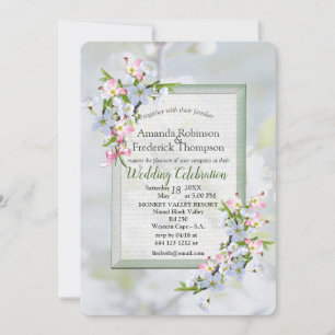 Cherry Blossom Wedding Invitation Kaart